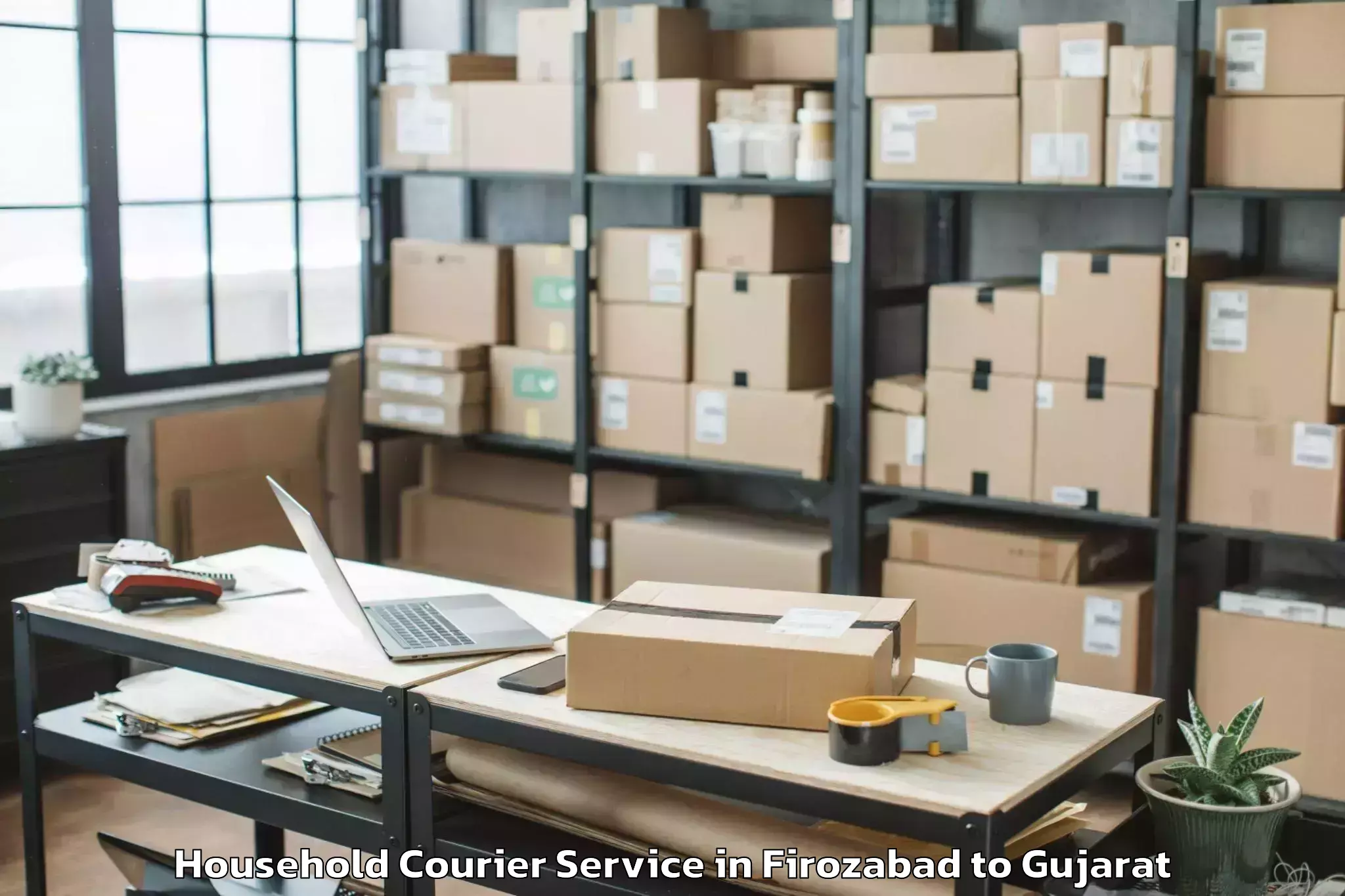 Top Firozabad to Sankheda Household Courier Available